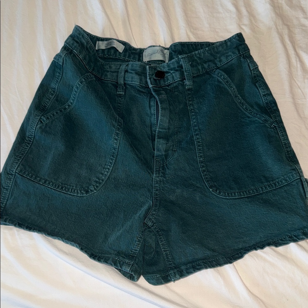 Universal Thread Teal High-Rise Denim Shorts